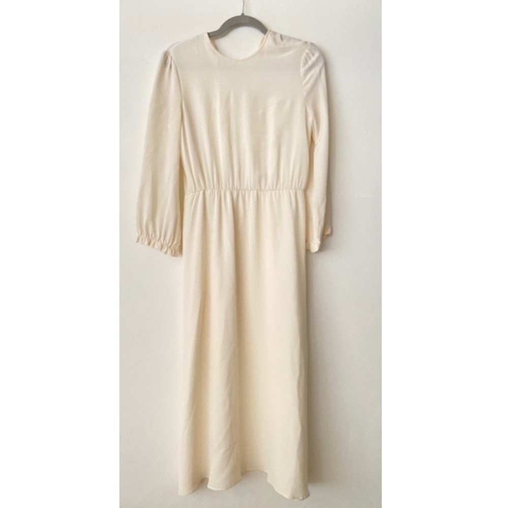 Alessandra Rich Cream Maxi Dress 100% Silk Size 42